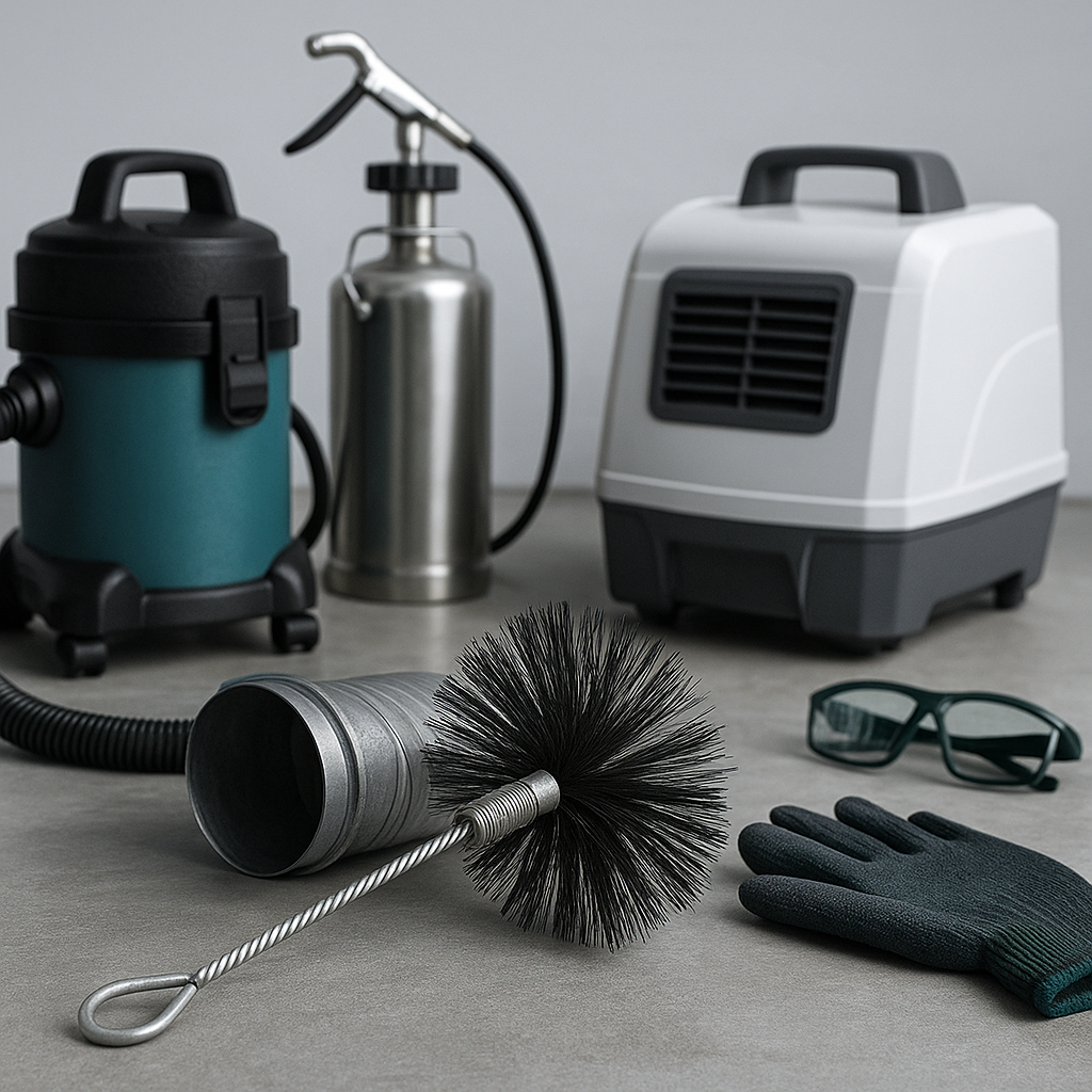 Specialized air duct cleaning equipment used by technicians for deep, efficient cleaning.